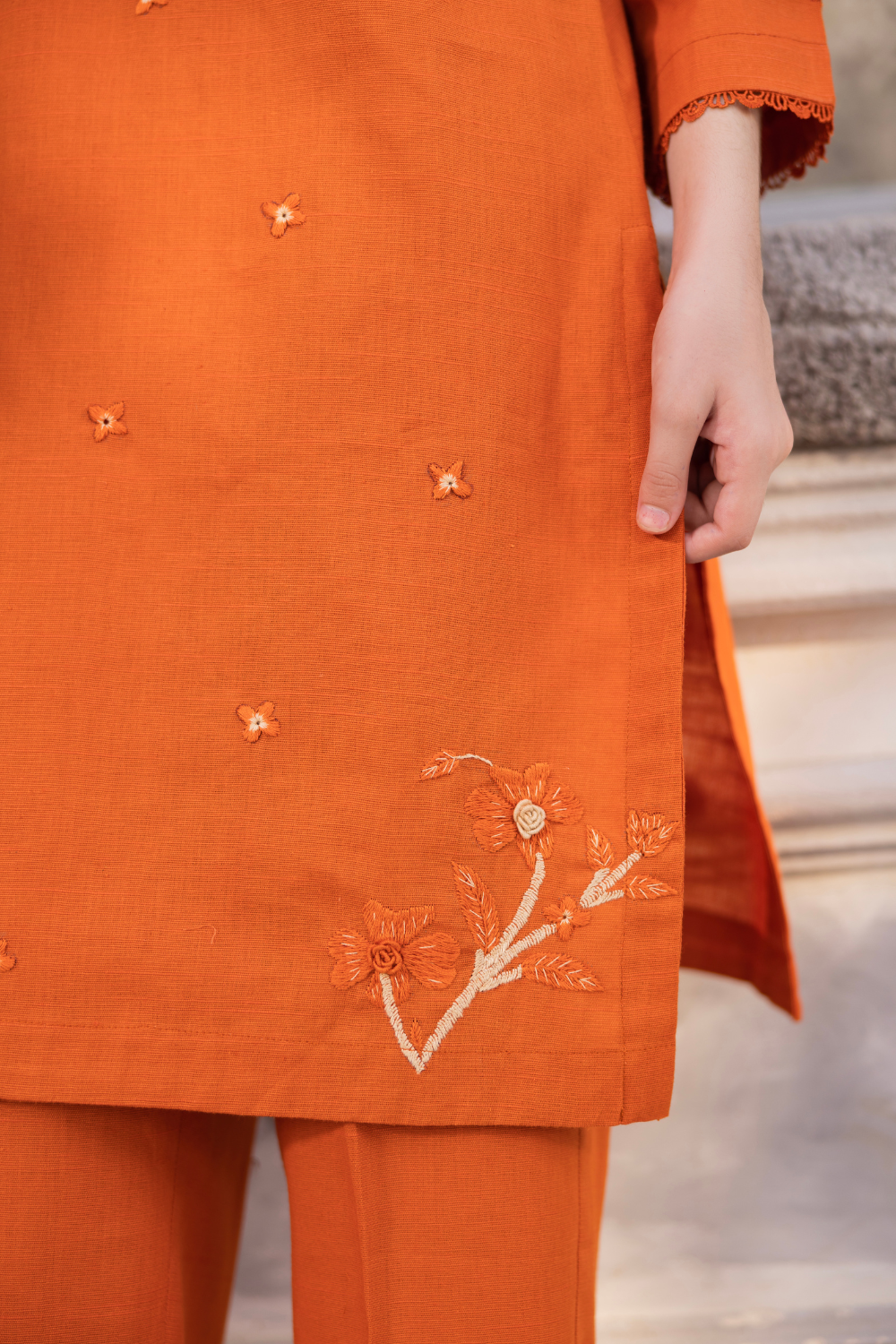 Amber Glow  Hand Made Embroidery