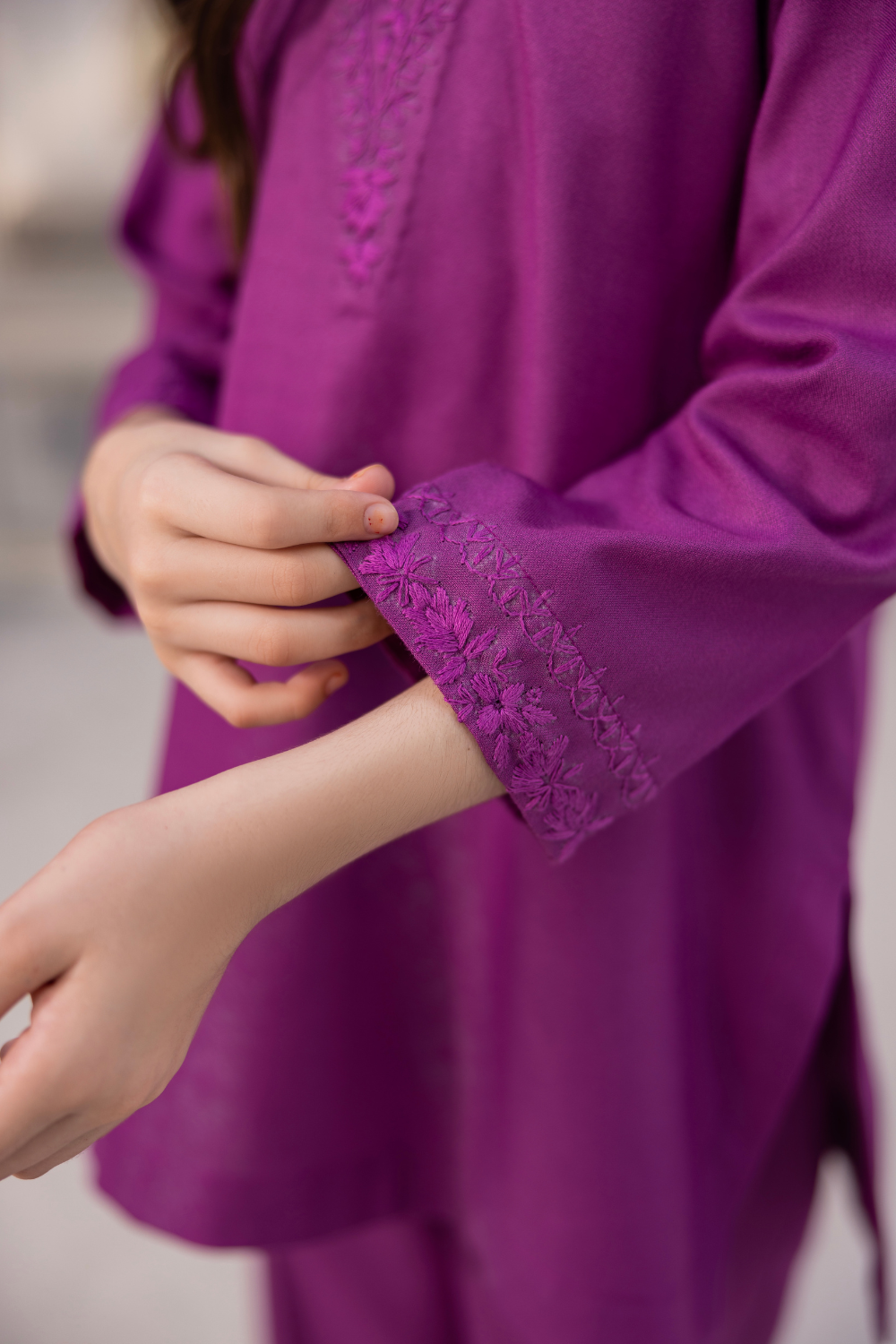 Raisin Purple Hand Made Embroidery