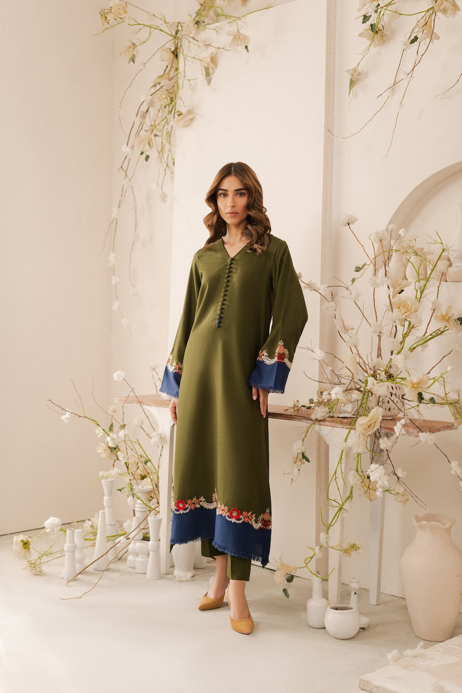 3PC Unstitched Dhanak Embroidered Shirt with Dhanak Dupatta MT-112 A