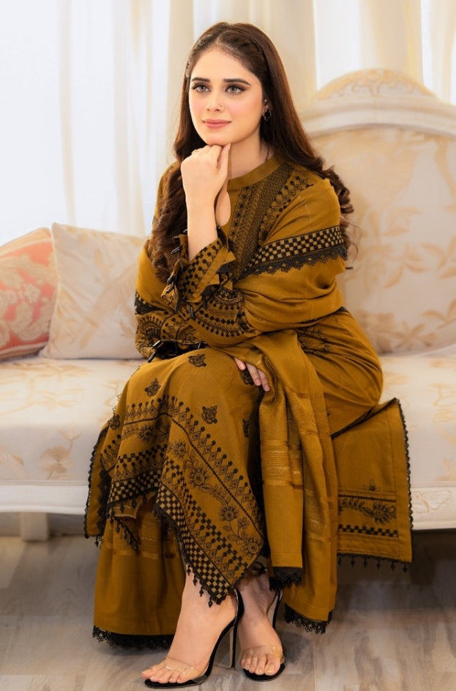 3PC Unstitched Dhanak Embroidered Shirt with Dhanak Embroidered Dupatta MT-101