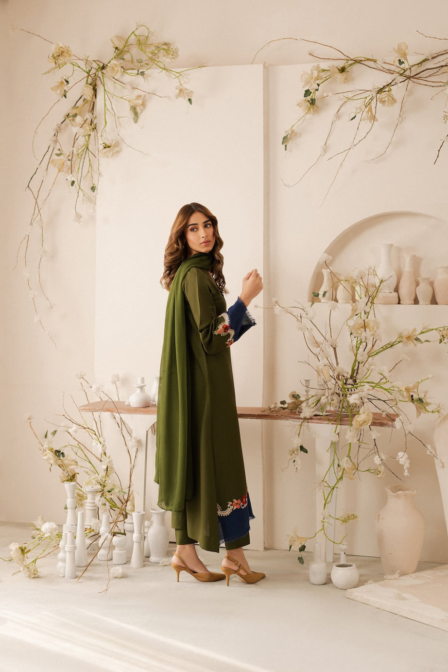 3PC Unstitched Dhanak Embroidered Shirt with Dhanak Dupatta MT-112 A