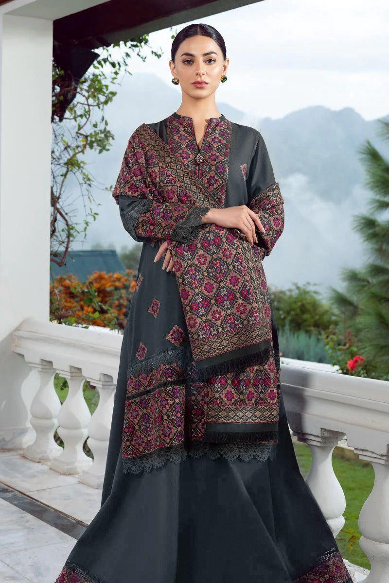 3PC Unstitched Karandi Embroidered Shirt with Karandi Embroidered Dupatta MT-107