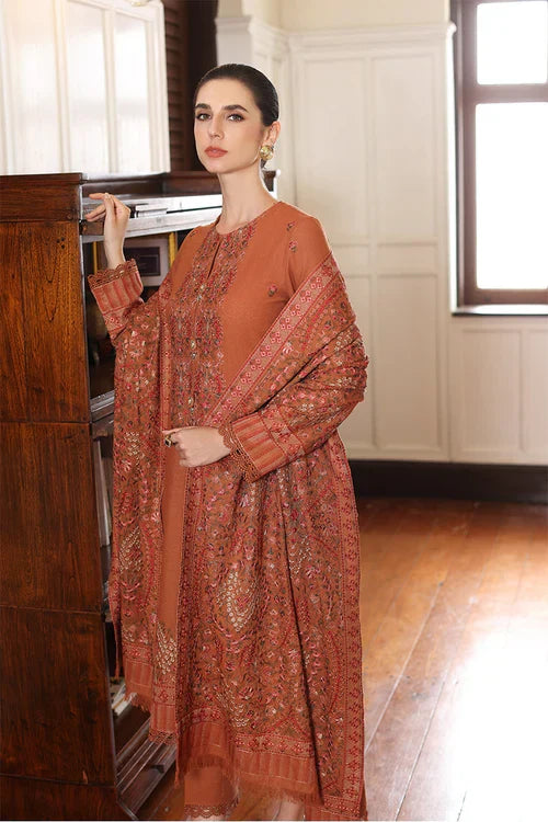 3PC Unstitched Karandi Embroidered Shirt with Karandi Embroidered Dupatta MT-104
